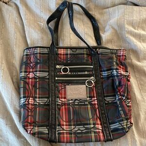 Coach Poppy Glam Tartan Tote